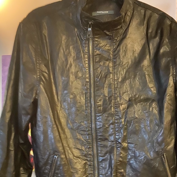 Men's John Varvatos Leather Moto Jacket - Size 50